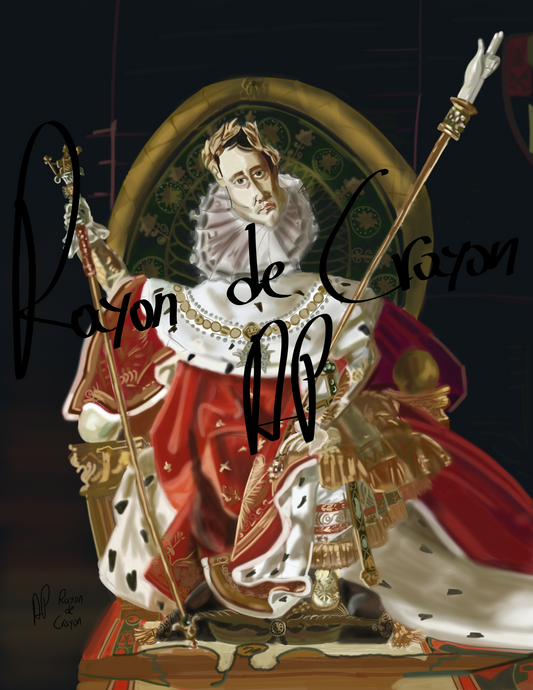 Napoleon I on His Imperial Throne - Caricature